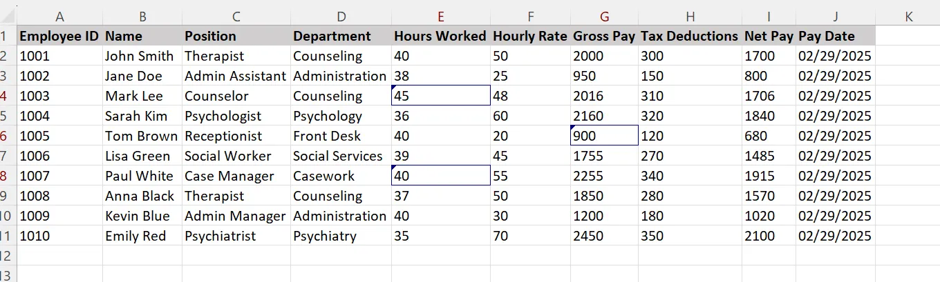 evidenzia le celle: controllo delle versioni in Excel