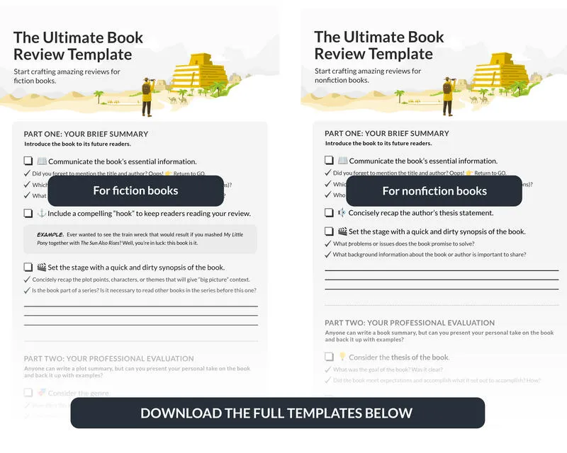 Modello di recensione di un libro di Discovery