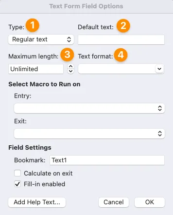 Controllo di selezione della data e campo di testo nella scheda Sviluppatore di Word