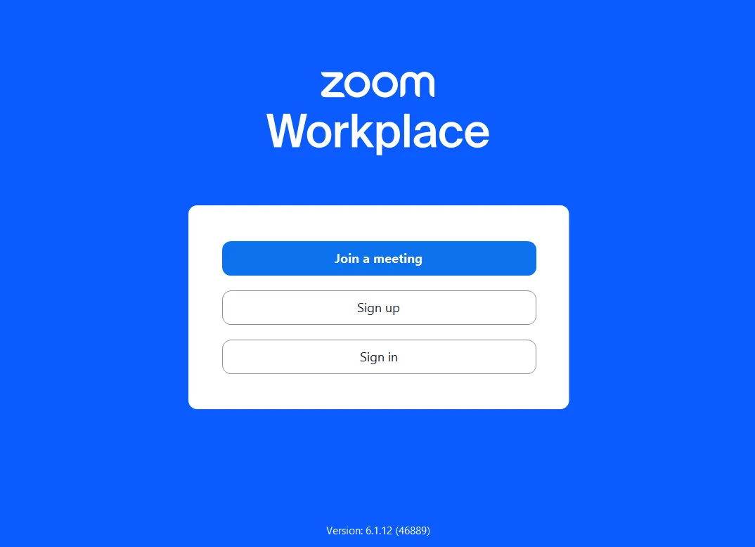 Úvodní obrazovka Zoom Workplace: bezplatný vs. placený tarif
