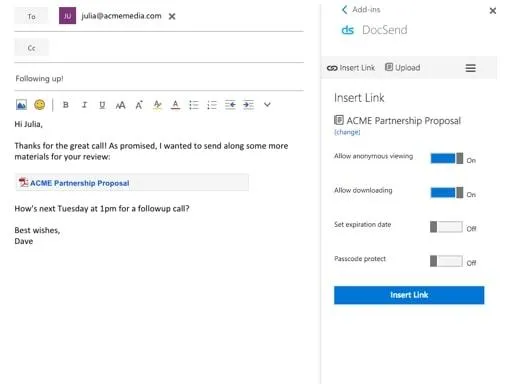 Verwenden der Dropbox-Integration zum Anhängen von Anhängen in Microsoft Outlook