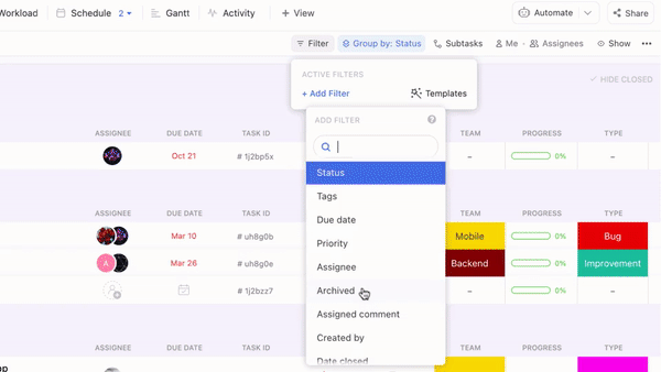 Les outils de gestion de projet tels que ClickUp simplifient considérablement le suivi des jalons.