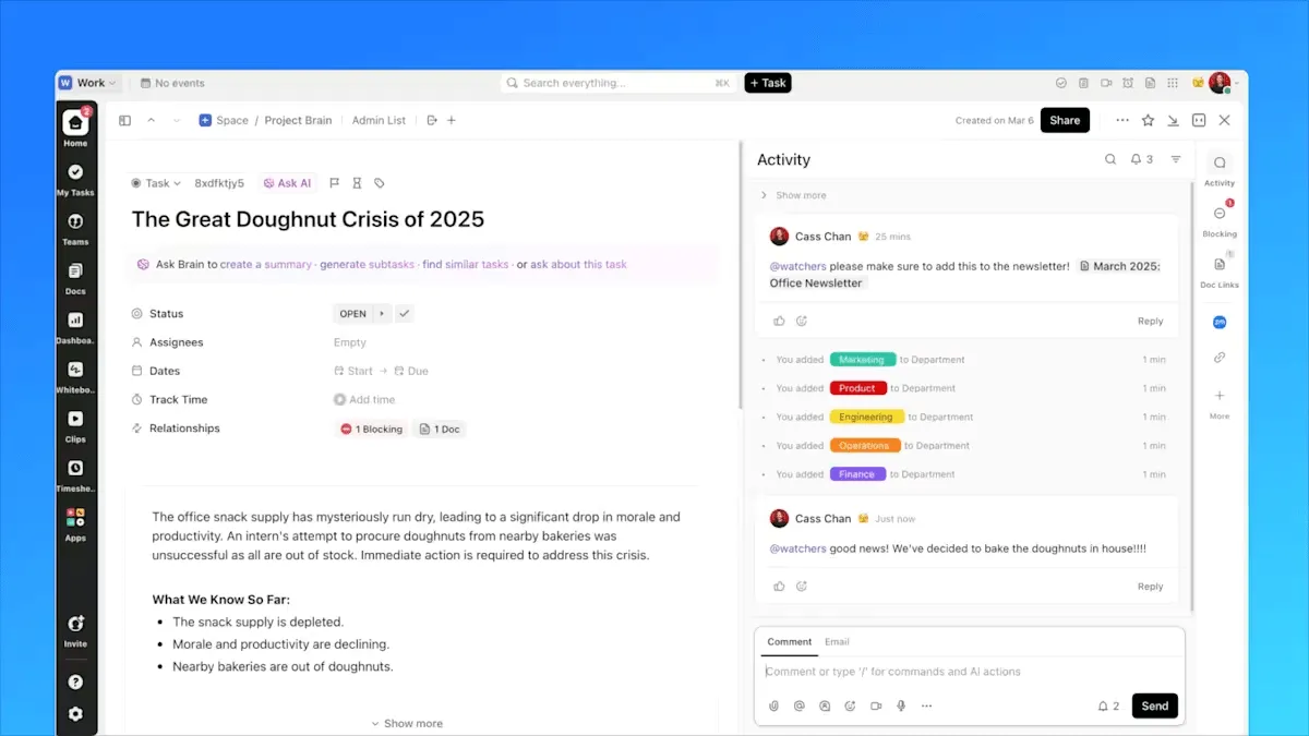 Tâches ClickUp
