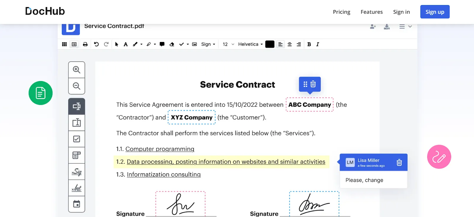 DocHub para edição de PDF