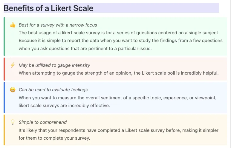 Sjabloon voor klantenservice-enquête: ClickUp Likert-schaal sjabloon