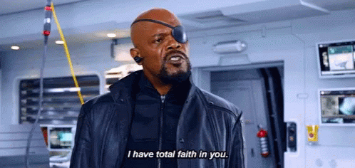 Marvel Nick Fury dizendo “Tenho total confiança em você” gif