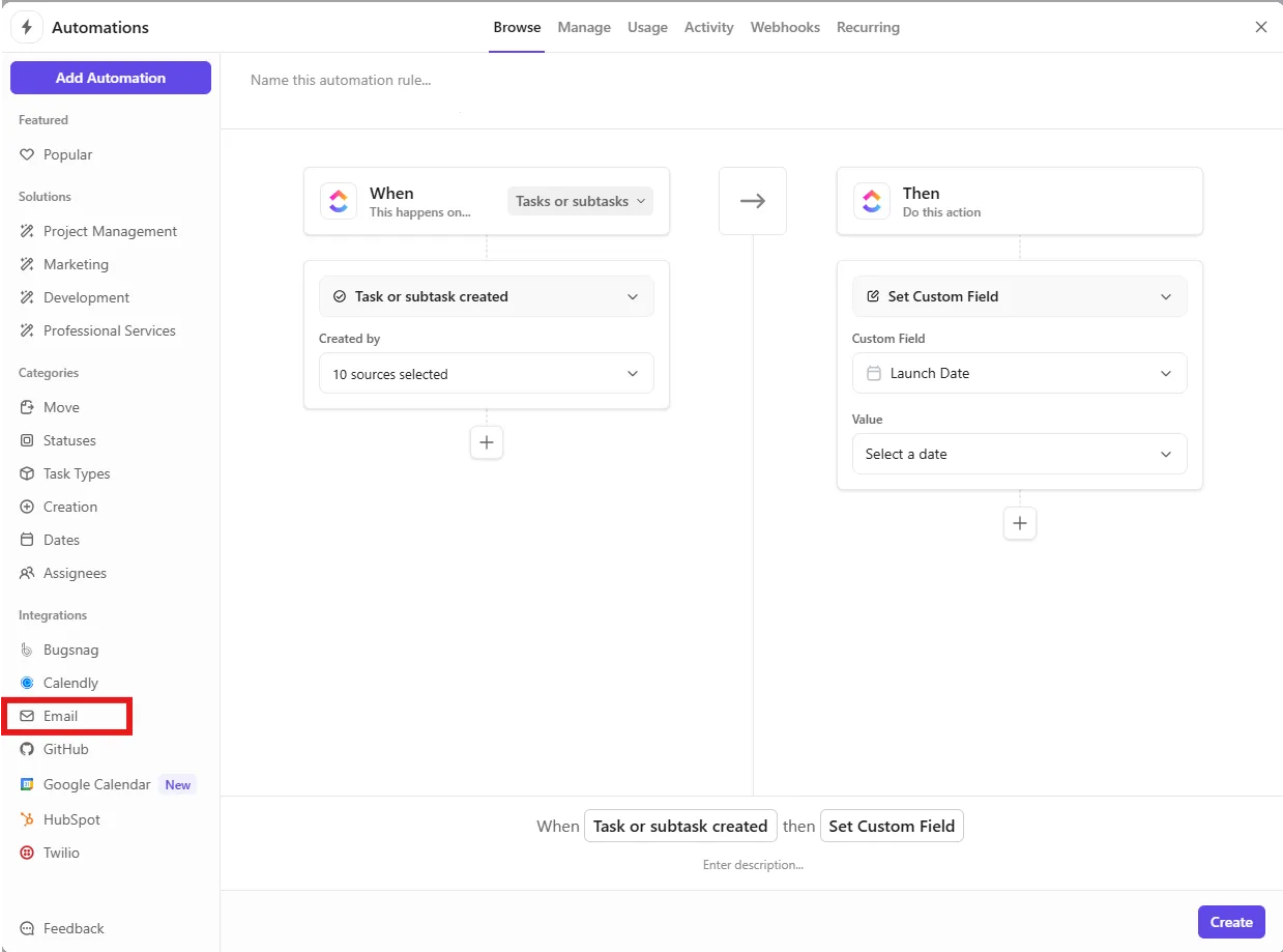 Parcourir « Automatisation des e-mails »