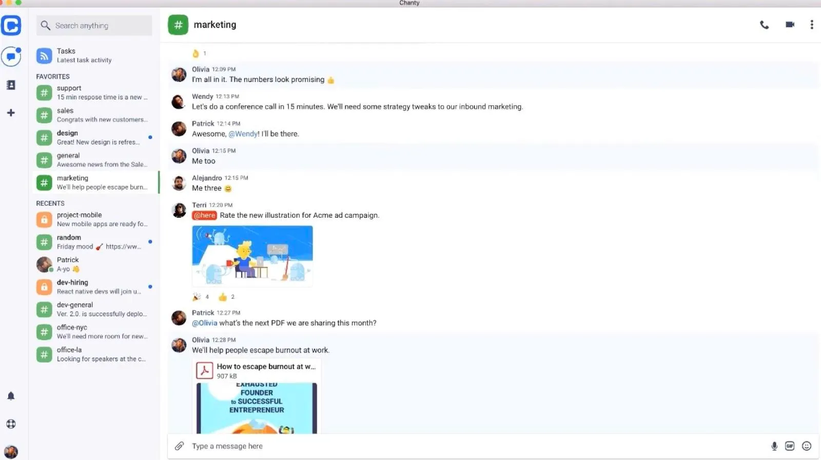 Chanty: slack alternatives