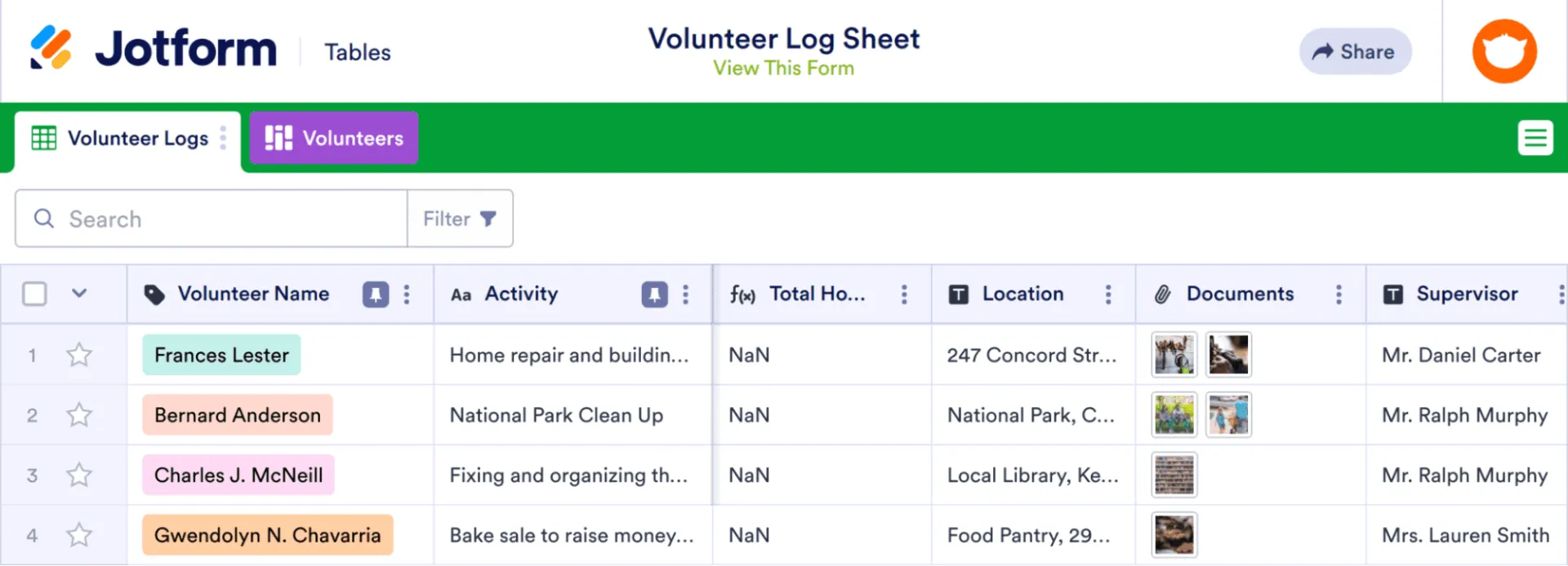 Jotform Volunteer Management Suite: Formularbasiertes System zur Erfassung von Freiwilligendaten und zur nahtlosen Automatisierung von Workflows