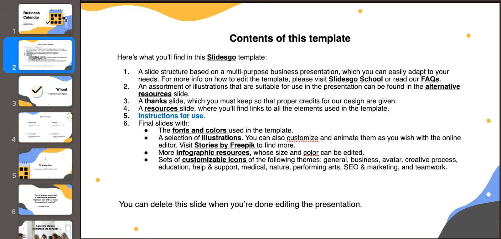 PowerPoint-kalendermall
: Slidesgo