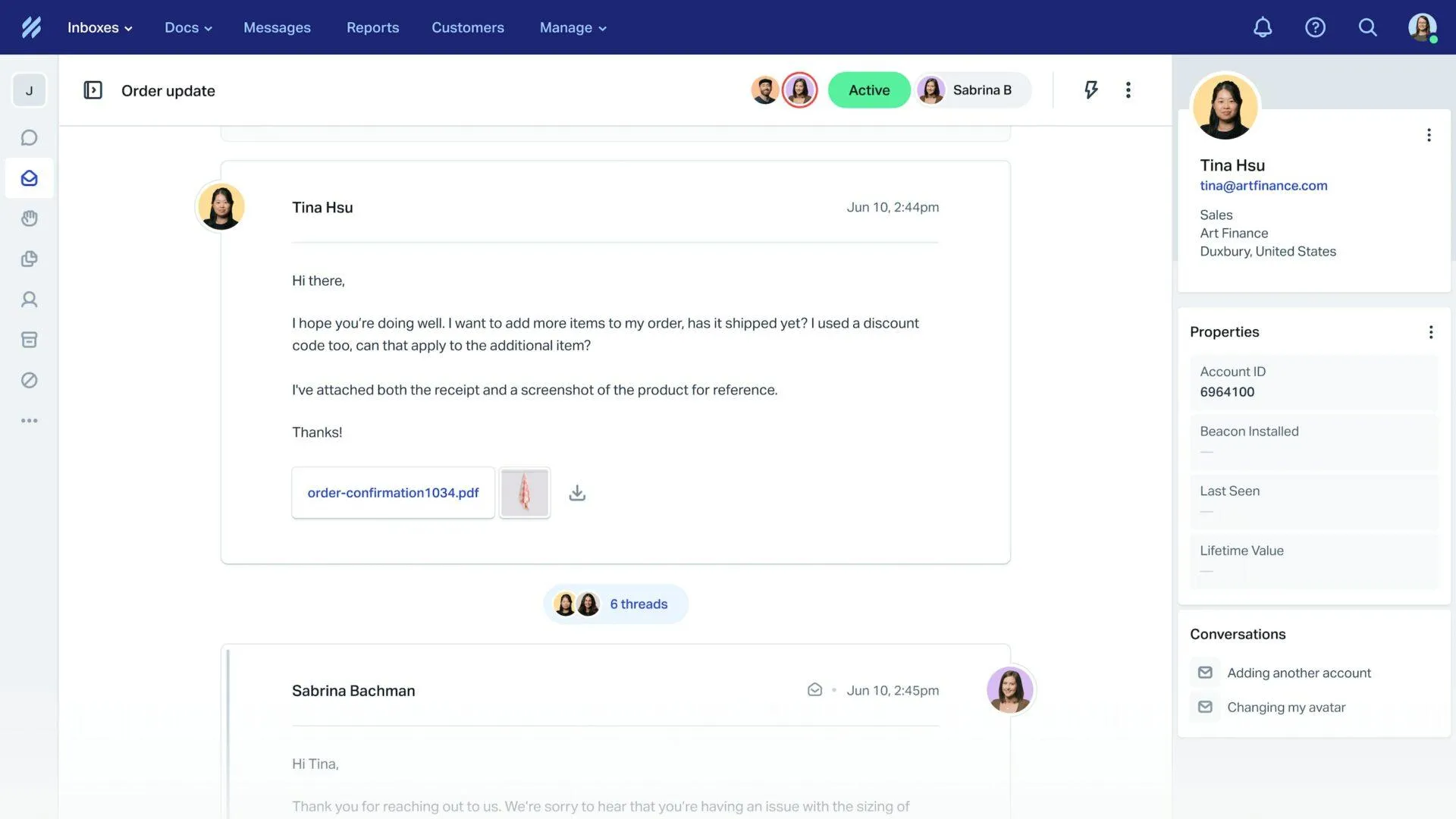 Das Feature für gemeinsame Posteingänge von Help Scout