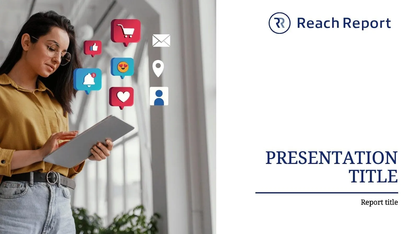 Szablony raportów PR: Szablon raportu PR w programie PowerPoint autorstwa Reach Report