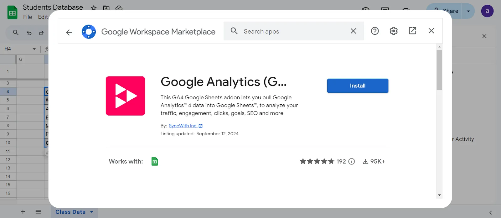 Annuncio Google Analytics: automazione dei Fogli Google