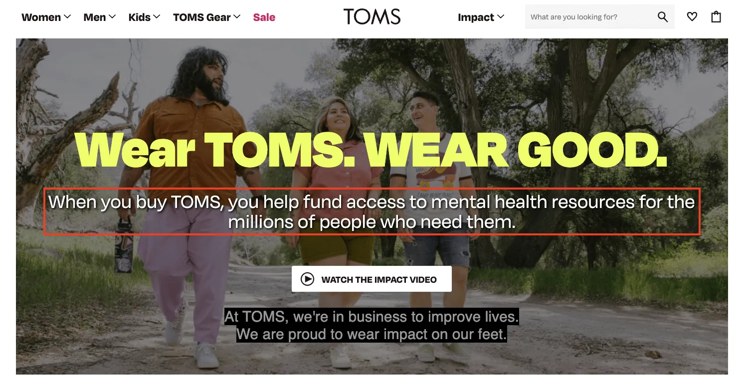 TOMS comme exemple de stratégie de gestion de marque