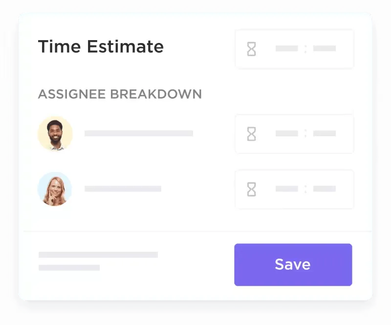 Use o recurso Estimativa de Tempo do ClickUp para estimar tarefas.