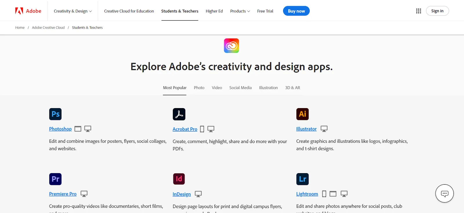 Adobe
ecosistema di prodotti per la produttività