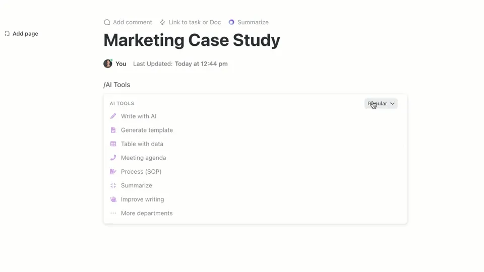Софтуер за управление на маркетингови проекти ClickUp