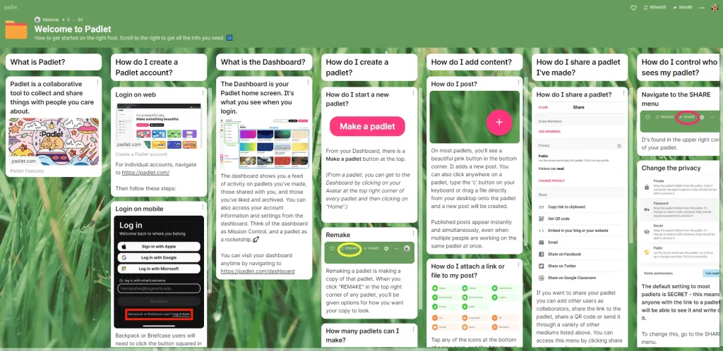 Padlet-Dashboard