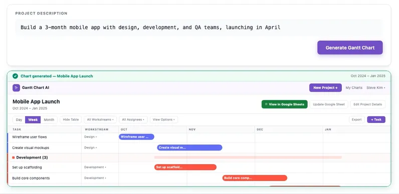 출처: GanttChart.ai / AI