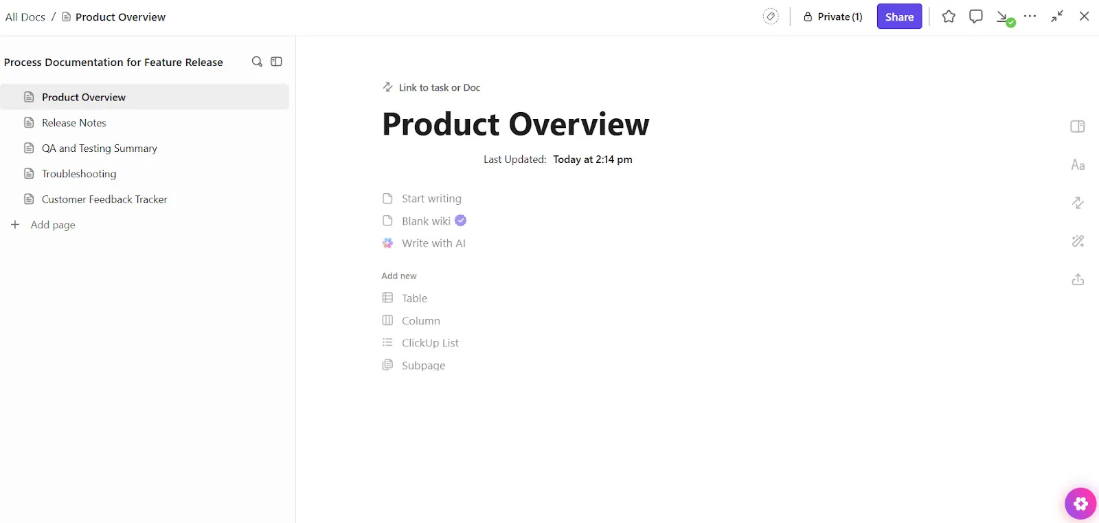 ClickUp Docs: أداة لتصنيف المستندات تستخدم تقنيات الذكاء الاصطناعي لتقليل التدخل اليدوي إلى الحد الأدنى