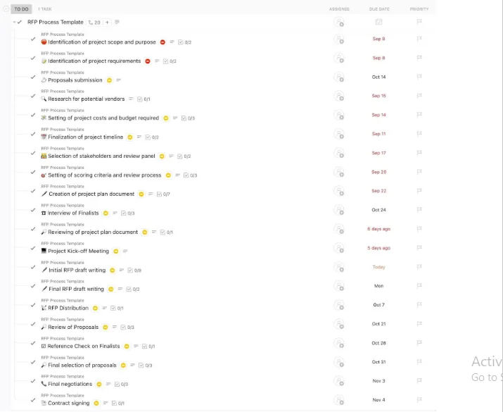 Modèle de proposition de conception graphique : modèle de demande de proposition ClickUp