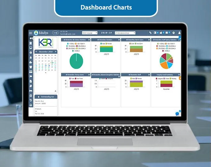 Grafici del dashboard di EduSys