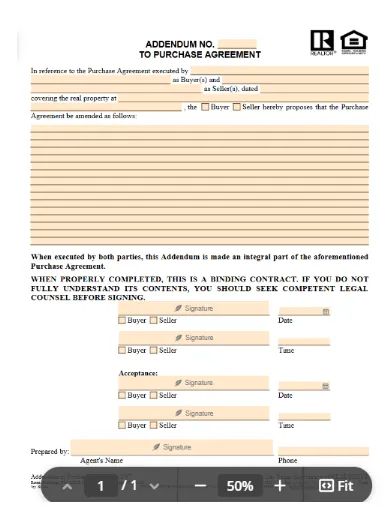 แบบฟอร์มเพิ่มเติมของสัญญาซื้อขายโดย PDF Filler