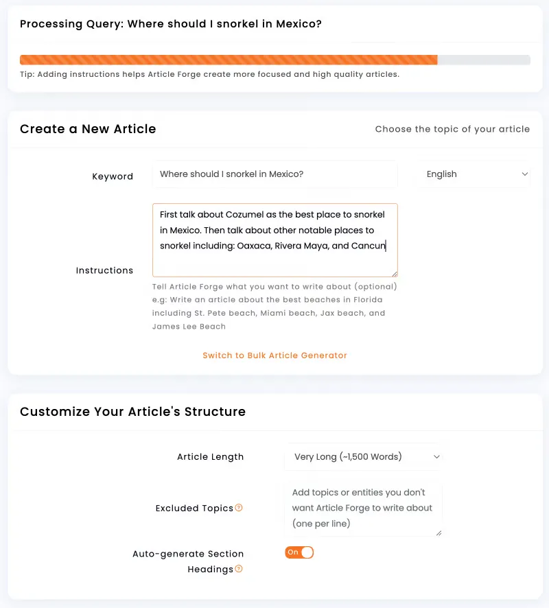 Article Forge: AI-generator voor persberichten