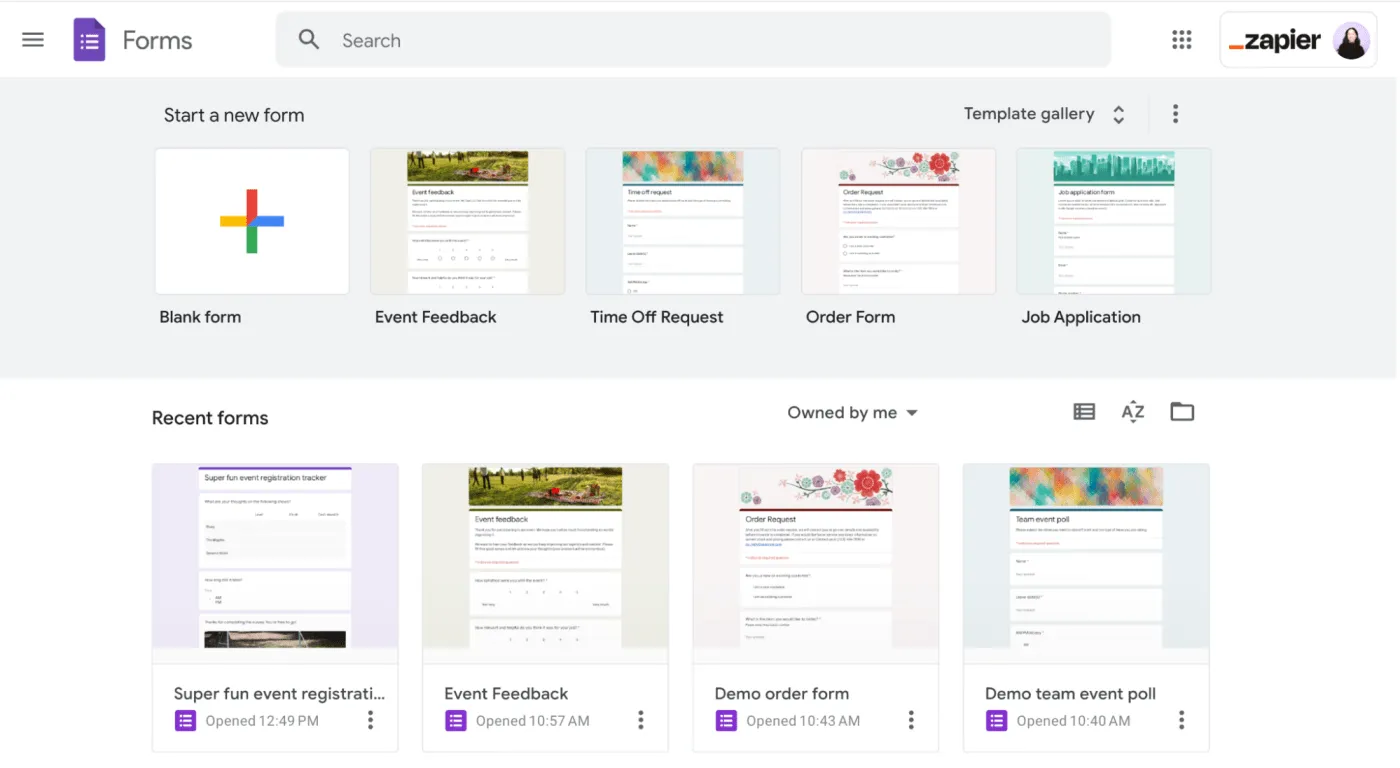 Vytvořte nový formulář v Google Forms pro svůj průzkum v Google Chat.