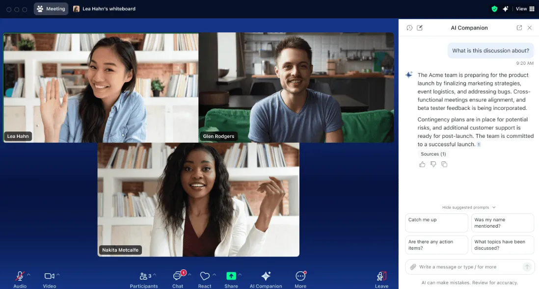 Zoom AI asistanı: Zoom Pro ve Business