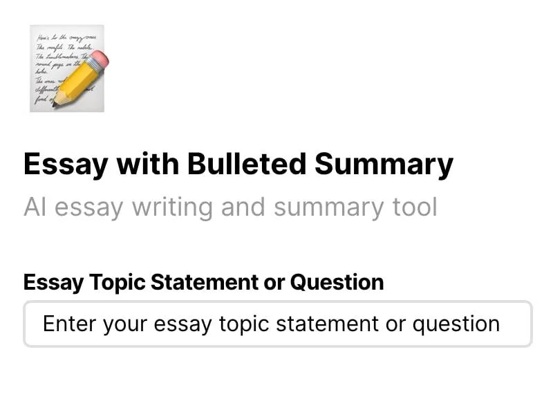 Screenshot dello strumento di scrittura e riassunto di saggi di HyperWrite