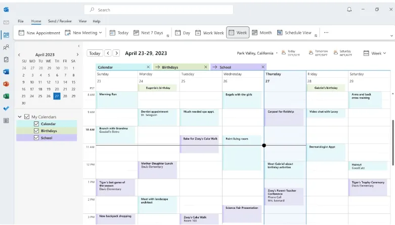 بدائل Proton Calendar: تقويم Microsoft Outlook