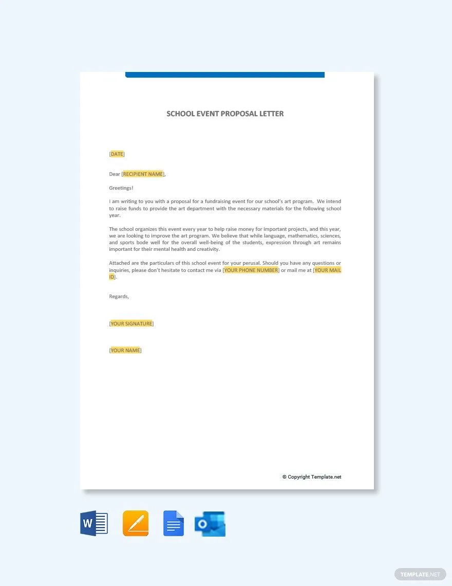 Modelo de carta de proposta de evento escolar