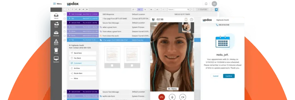 Updox: دردشة متوافقة مع HIPAA