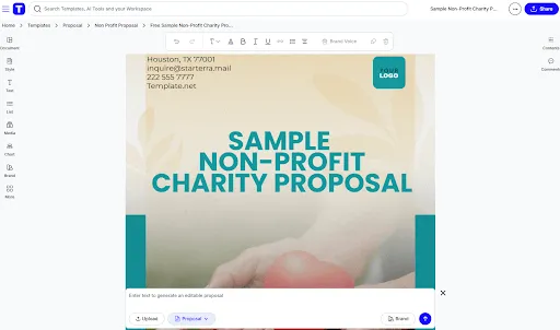Template.Net의 비영리 자선 제안서 템플릿