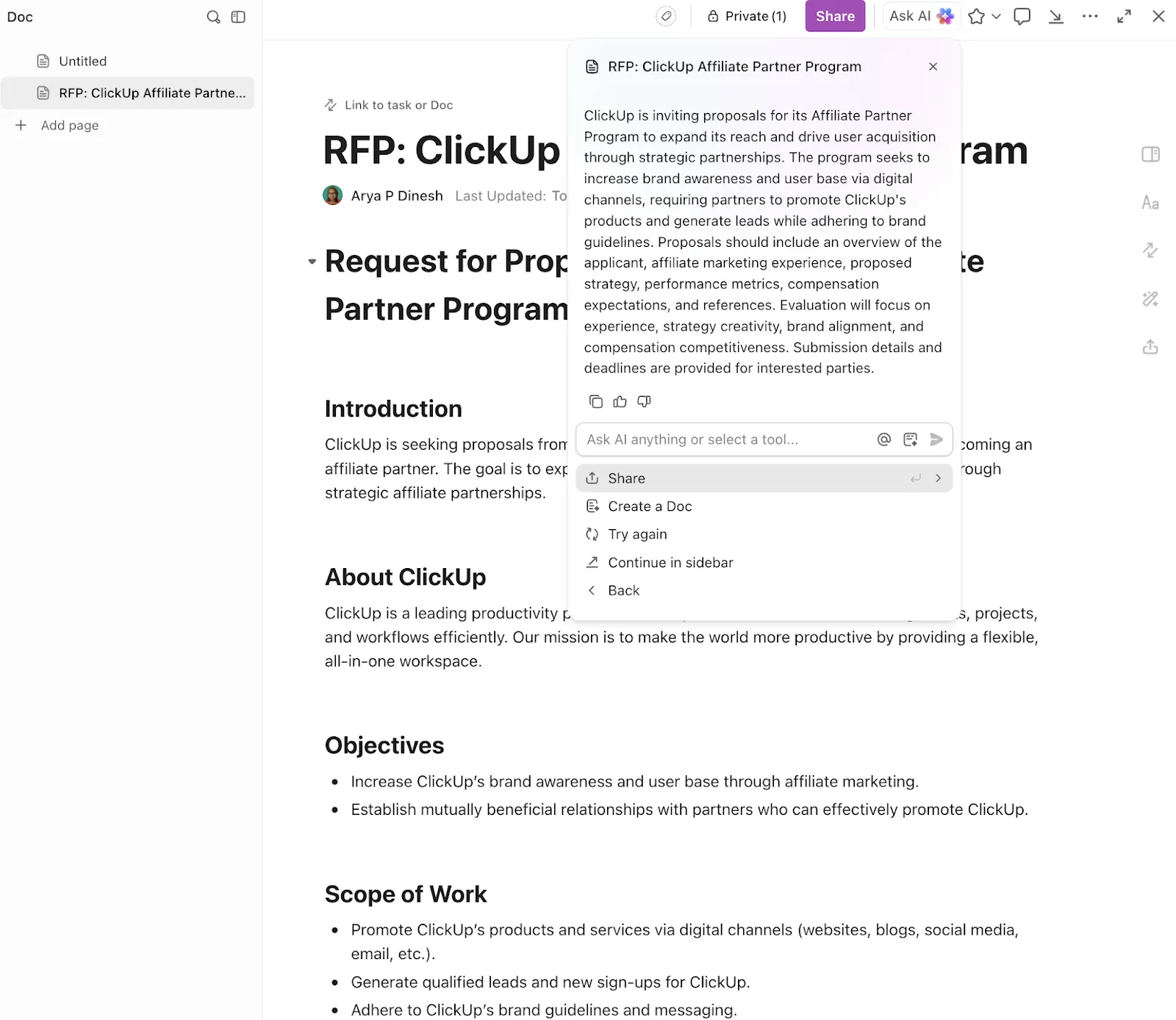 ClickUp Docs