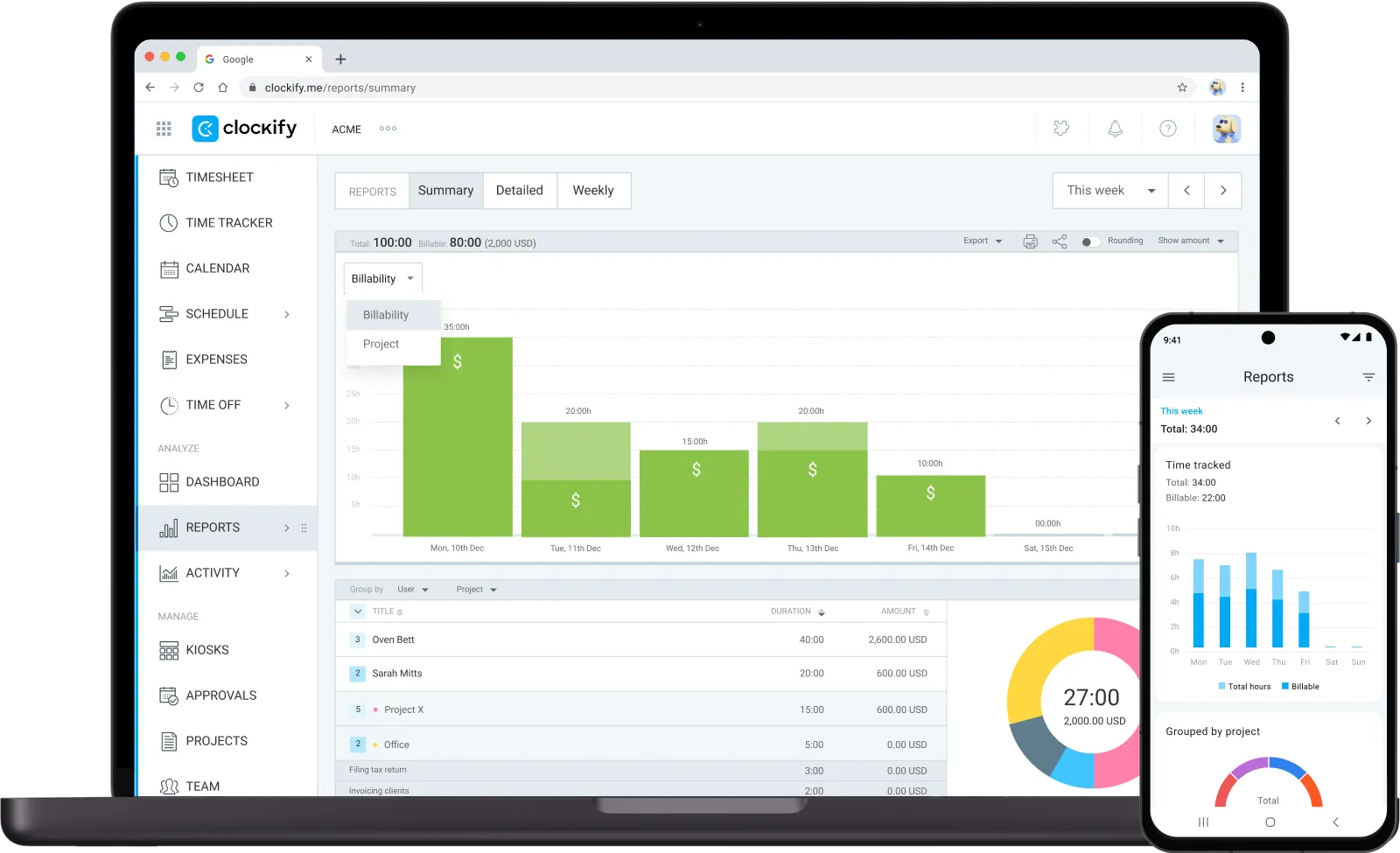 ClickUp Time Tracking: CRM pro stavebnictví
