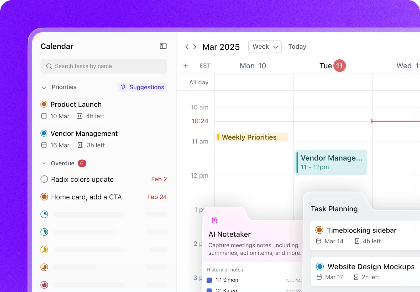 Calendario de ClickUp