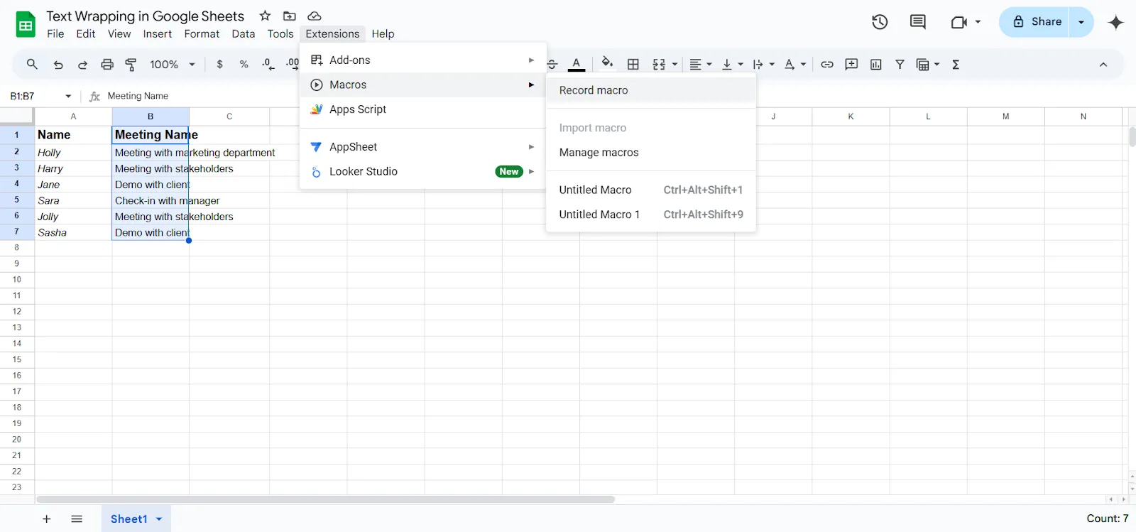 วิธีห่อข้อความใน Google Sheets วิธีที่ 2 ขั้นตอนที่ 6